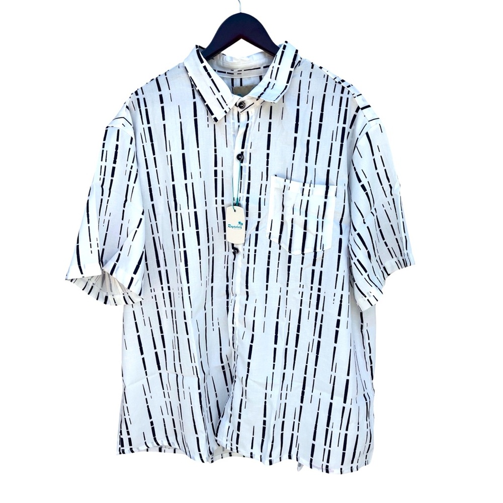 Royaura Hawaiian Shirt Print Short Sleeve Button Men's Size XXL NWT